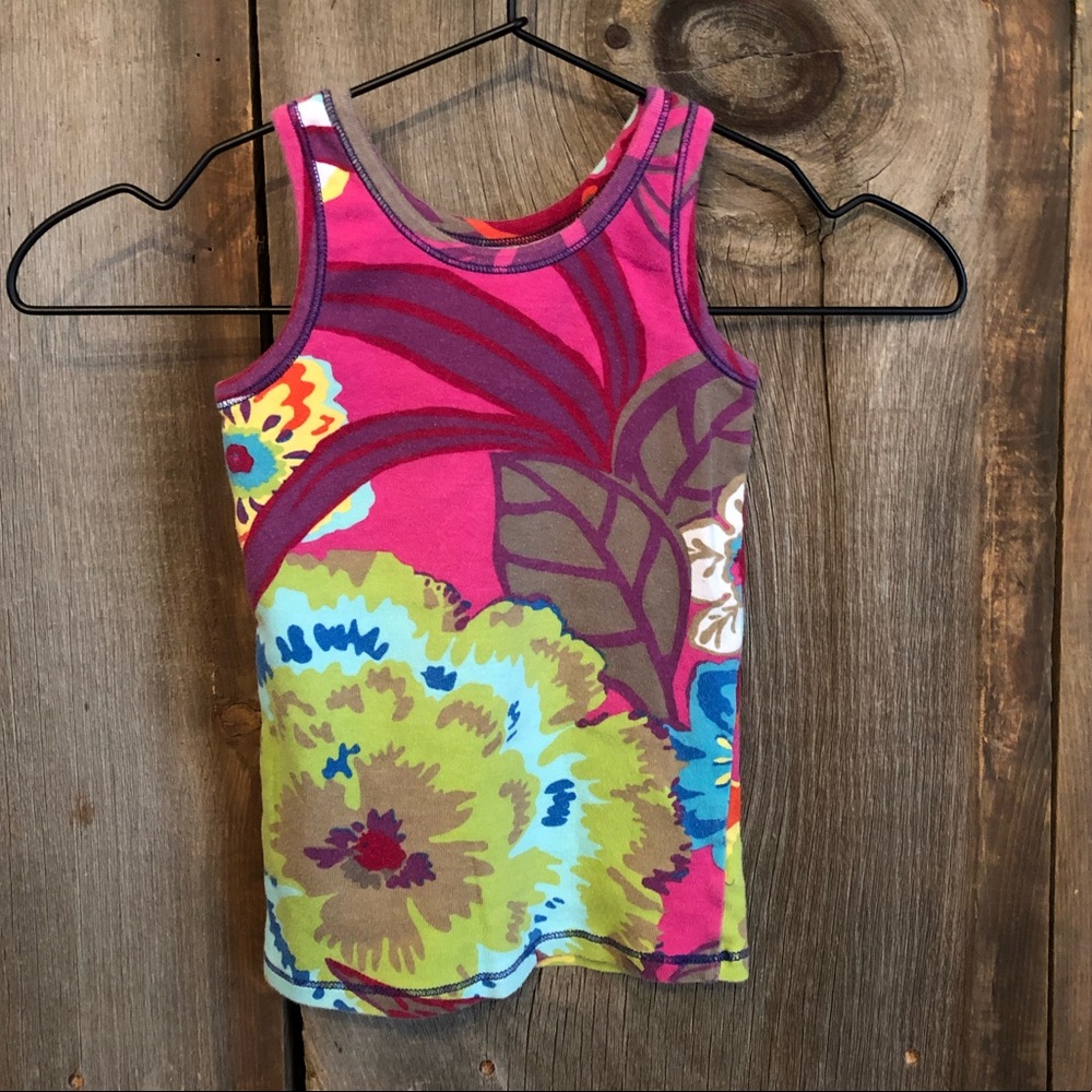 2010 GapKids Pink Floral Favorite Tank Top Fitted Size XS 4 5 Girls